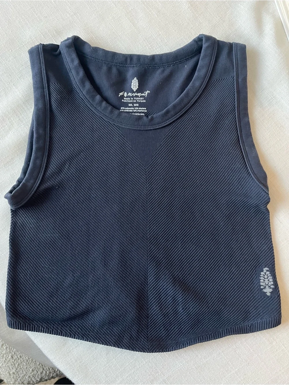 Free People Black Ribbed Muscle Tank